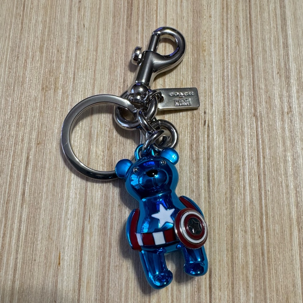 Coach Captain America Bear Keychain